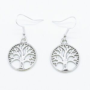 DRVO ZIVOTA Nausnice Od Tibetanskog Srebra