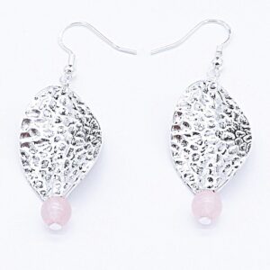 LJUBAV Nausnice Od Kristala Ruzicasti Kvarc