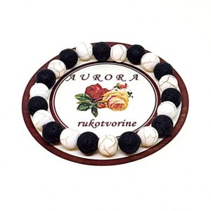 RAVNOTEZA Narukvica Od Kristala Lava Hovlit 3