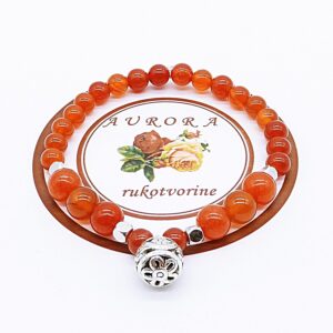 SKLAD Narukvica Od Kristala Crveni Ahat