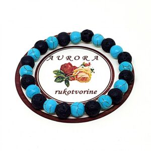 SRECA Narukvica Od Kristala Lava Tirkiz