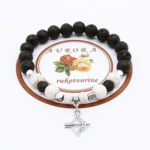 STRIJELAC Horoskop Narukvica Od Kristala Lava Hovlit