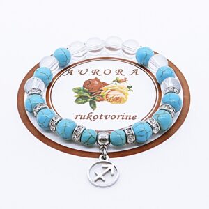 STRIJELAC – Horoskop Zodijak Narukvica Od Kristala Tirkiz Gorski Kristal
