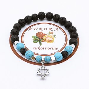 VAGA Horoskop Narukvica Od Kristala Lava Tirkiz